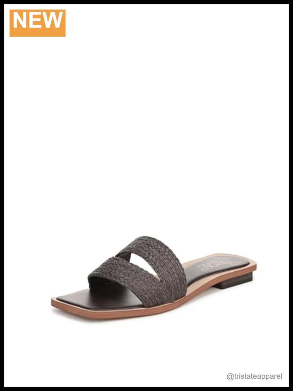 Women's Slide Sandals Braided Raffia PU Leather Open Toe Slip On